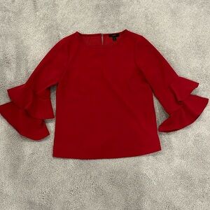 J. Crew - Bell Sleeve Red 3/4 Top - Size 4